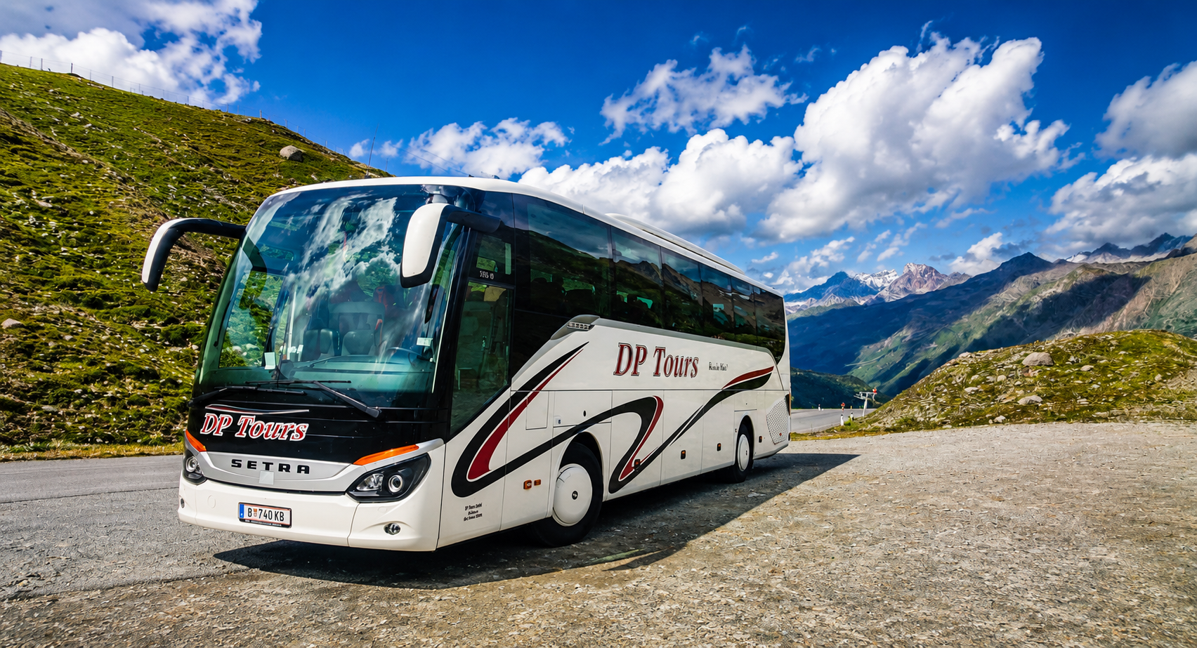 Moderner Setra Reisebus von DP TOURS in Vorarlberg